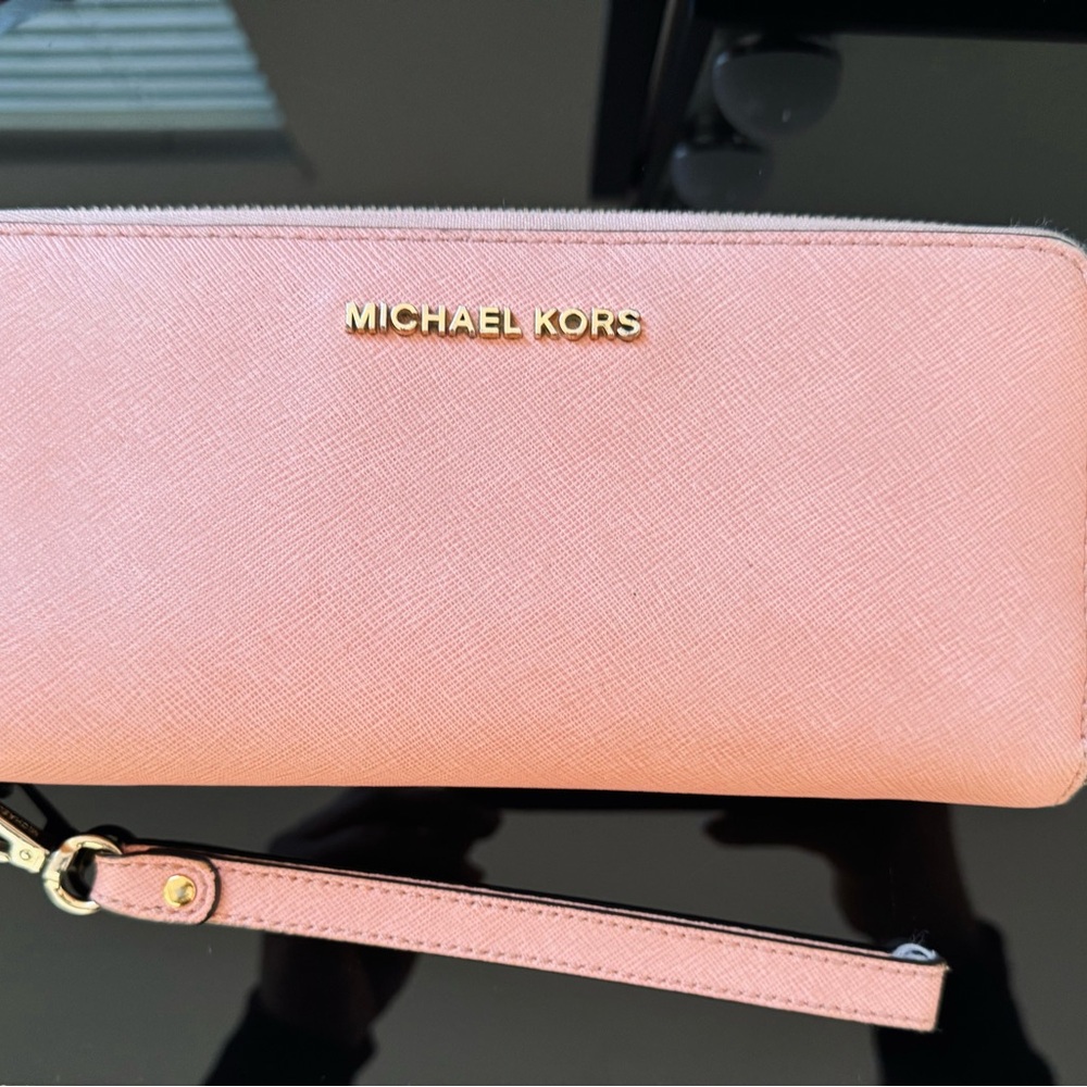 Michael Kors Pink Clutch Saffiano Leather